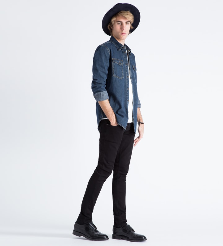 Washed Indigo Gunnar Organic Fine Slubs Denim Shirt Placeholder Image