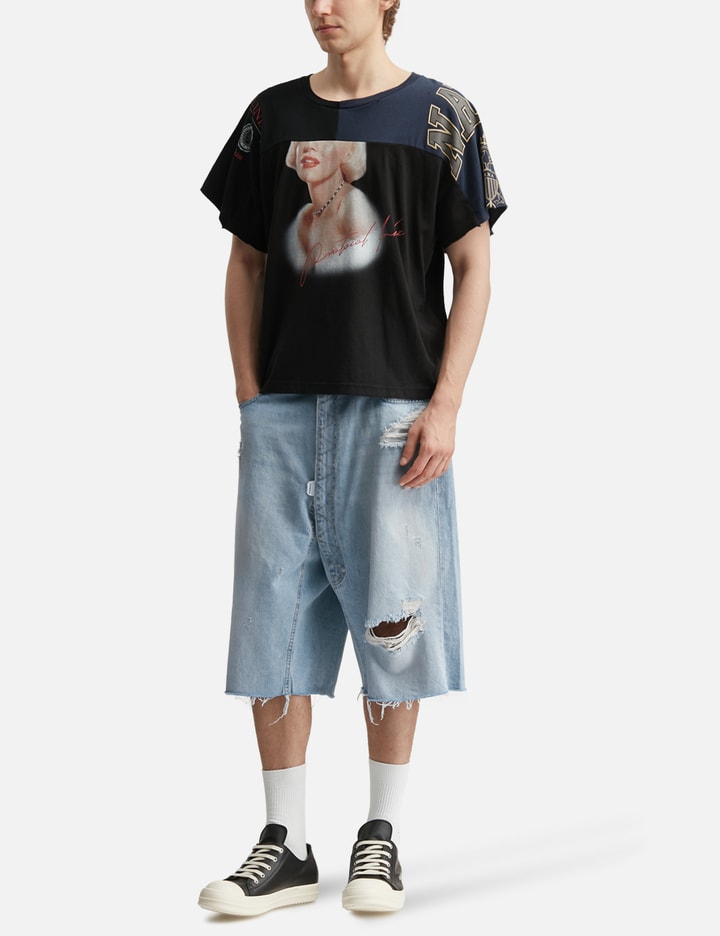 Protocol-Index Long Zipper Fly Denim Shorts