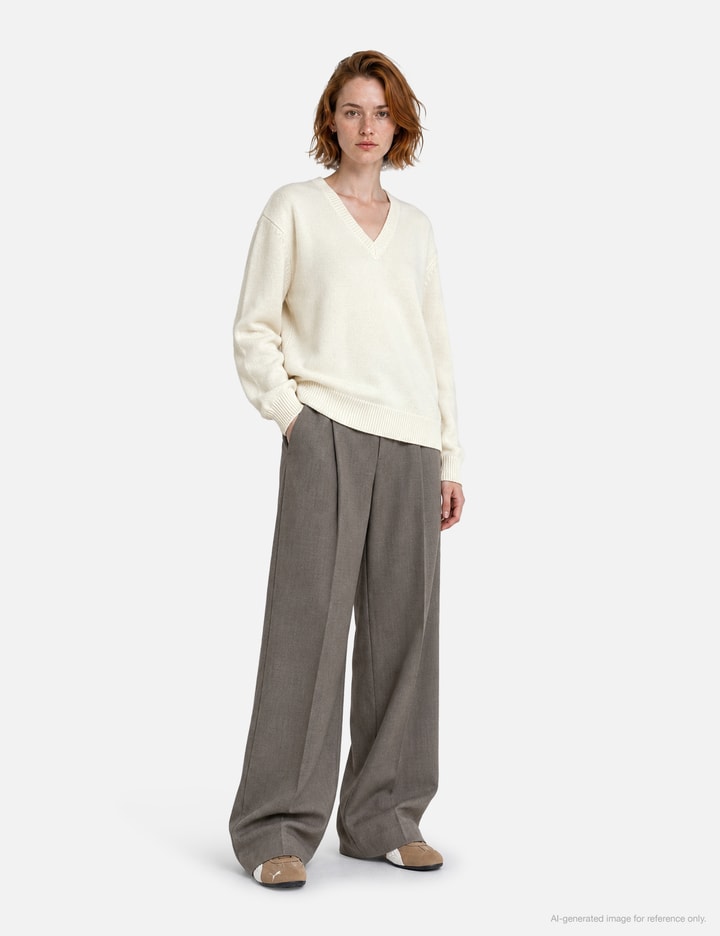 Moondal 24 Deep V-Neck Knit In Ivory