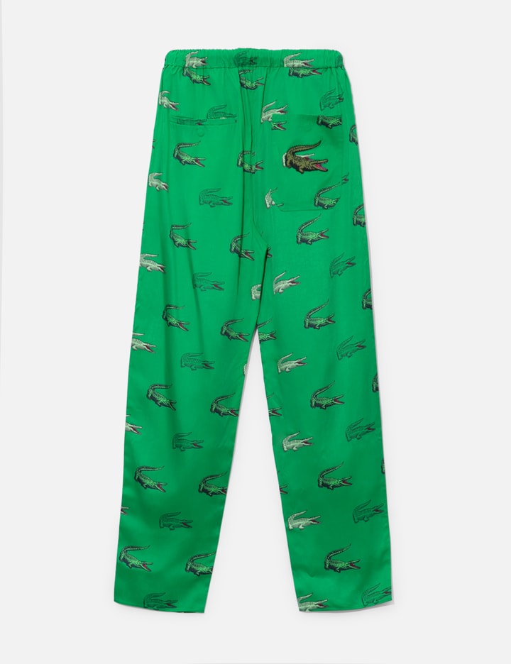 Shop Lacoste Polyester Crocodile Pants In Green