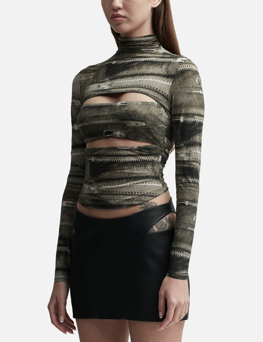 Elena Zipper Turtleneck Long Sleeve Top view 14