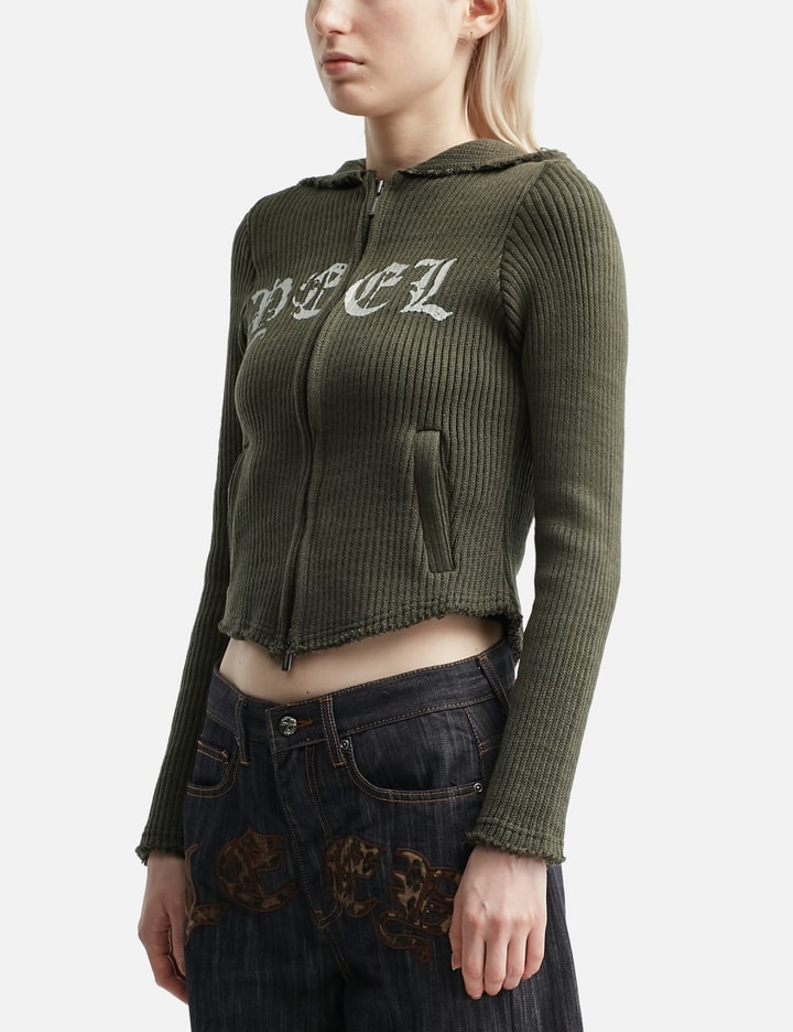 Ribbed Knit Zip-up Hoodie Placeholder Image