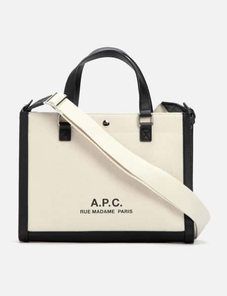 A.P.C. Canvas tote bag 'Camille' cream/black