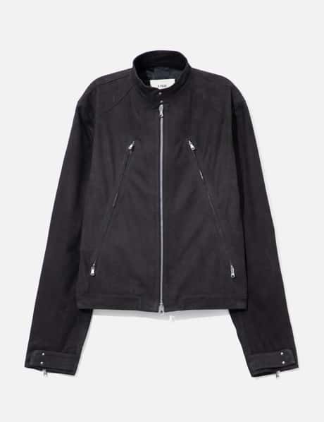 Aged Racer Suede Leather Jacket view 5