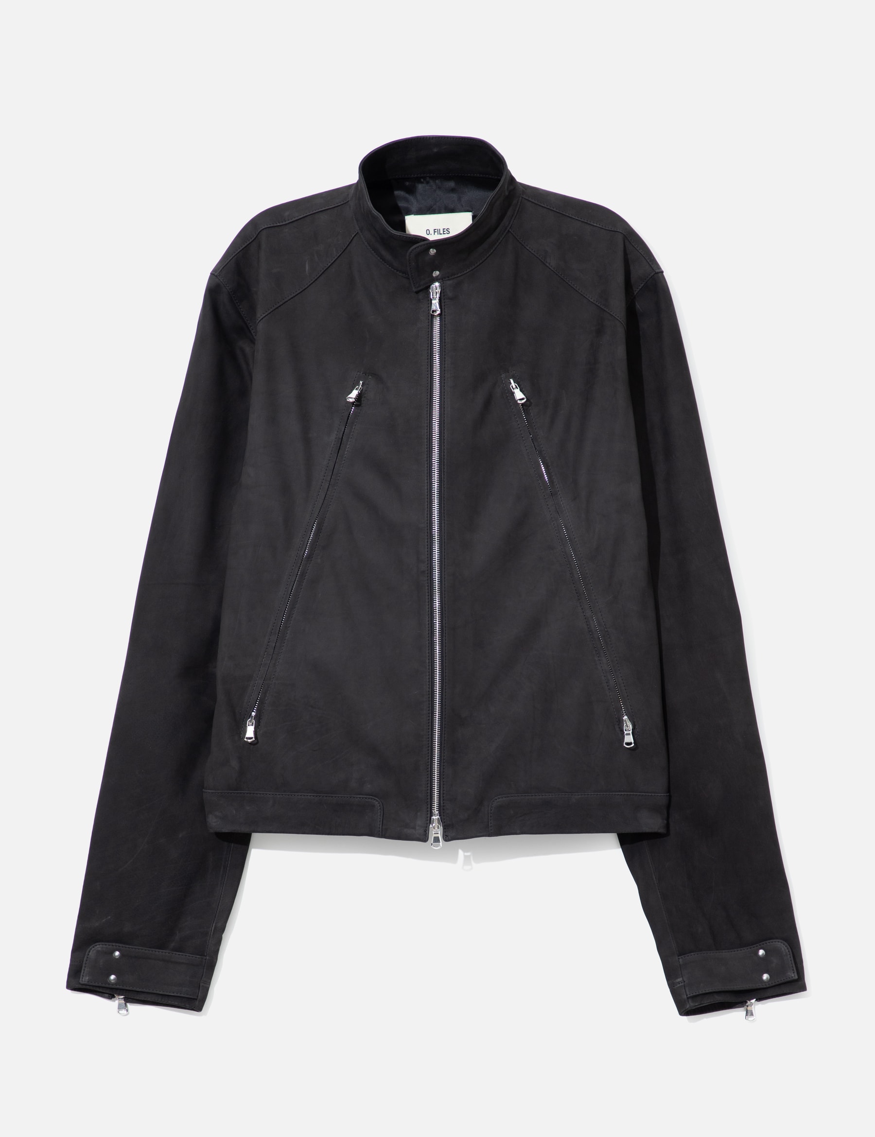 Aged Racer Suede Leather Jacket view 13