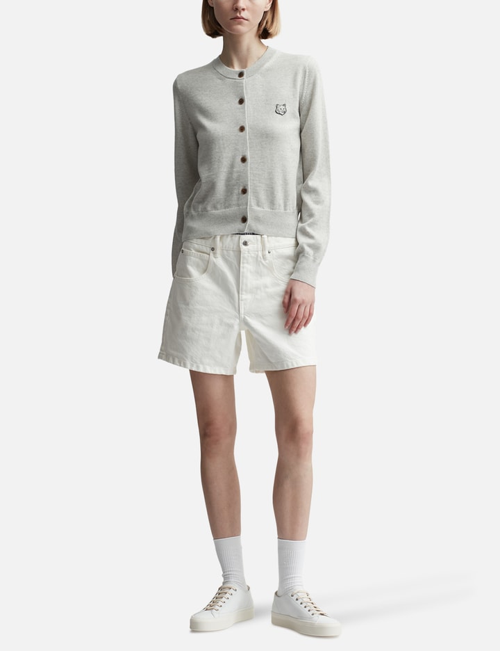 Maison Kitsuné Bold Fox Head Cardigan In Grey