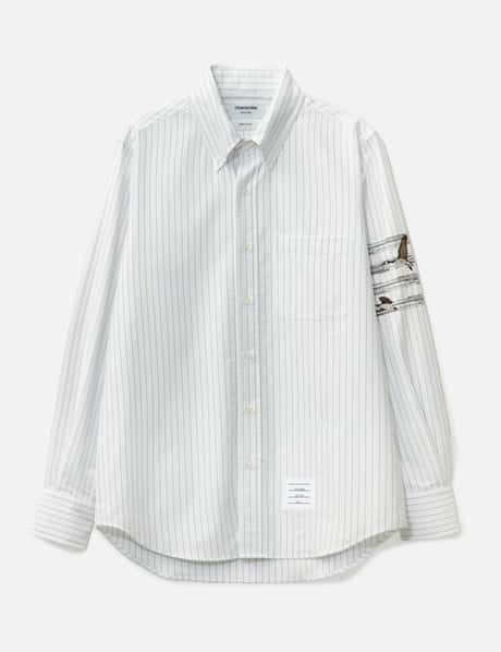 Thom Browne Geese 4-bar Pinstripe Oxford Shirt