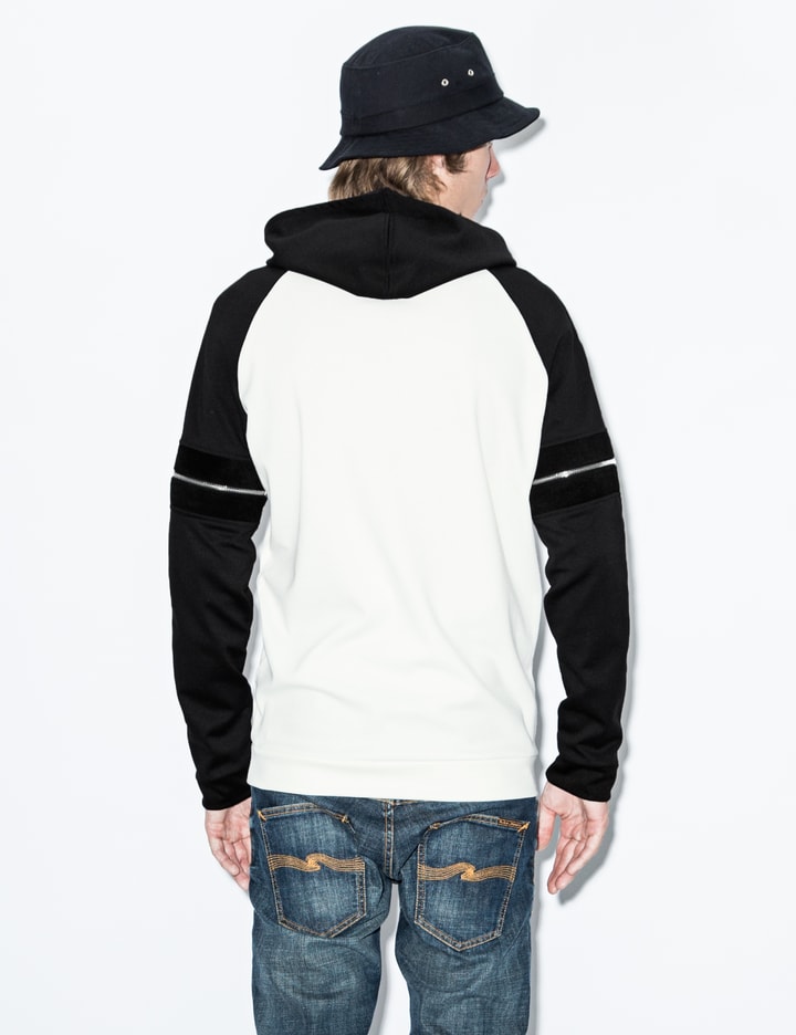 White/Black Fredo Hoodie with Zipper Detail Placeholder Image