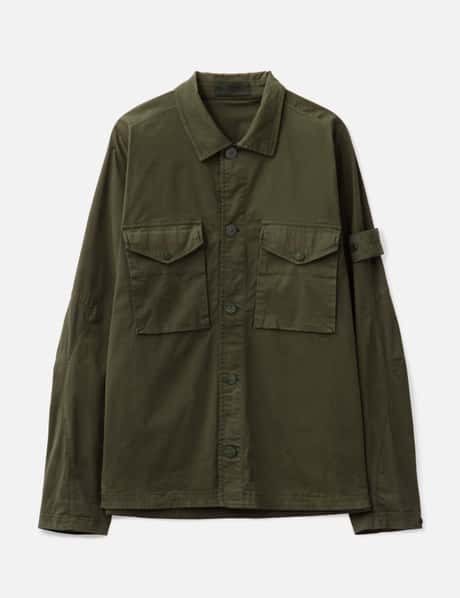 Stone Island Ghost Stretch Cotton Twill Overshirt