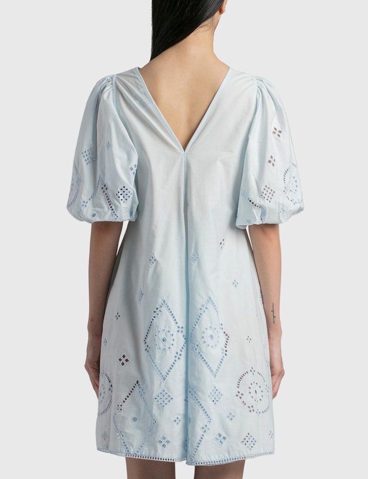 Ganni - Broderie Anglaise Puff Sleeve Mini Dress | HBX Ganni - Broderie Anglaise Puff Sleeve Mini Dress | HBX