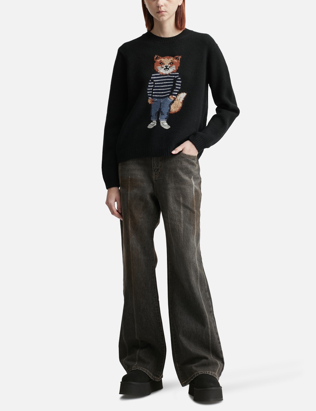 Dressed Fox Intarsia Wool Jumper view 16