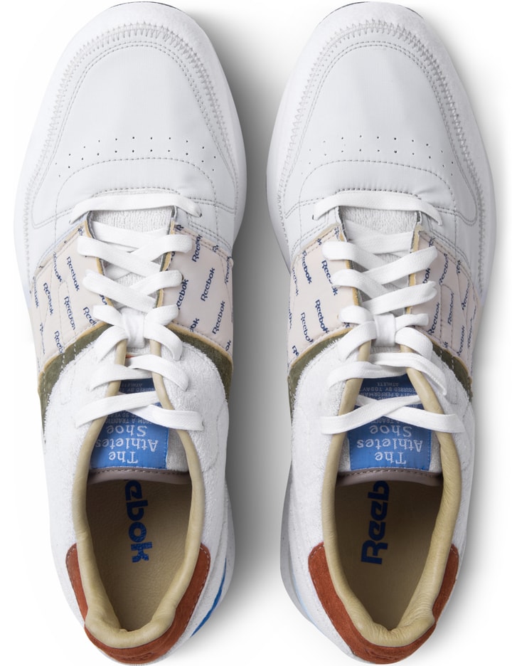 GARBSTORE x Reebok White/Moss Green/Blue Classic Leather 6000 Sneakers Placeholder Image