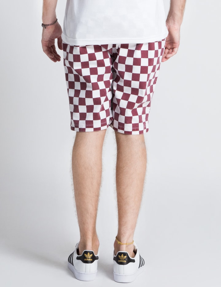 White/Burgundy Checker Flag Shorts Placeholder Image