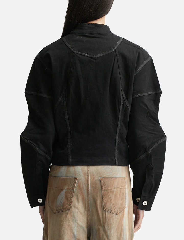 Padded Zipped Denim Jacket Placeholder Image