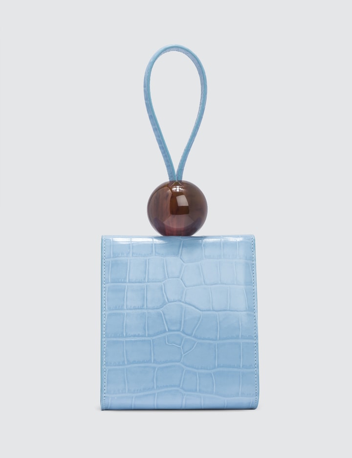 Ball Sky Blue Croco Embossed Leather Bag Placeholder Image