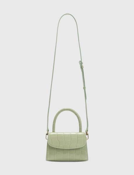 BY FAR Ball Bag Sage Green Croco Embossed Leather — IMWIM