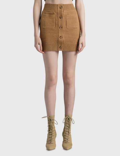 Burberry Monogram Motif Cotton Blend Mini Skirt