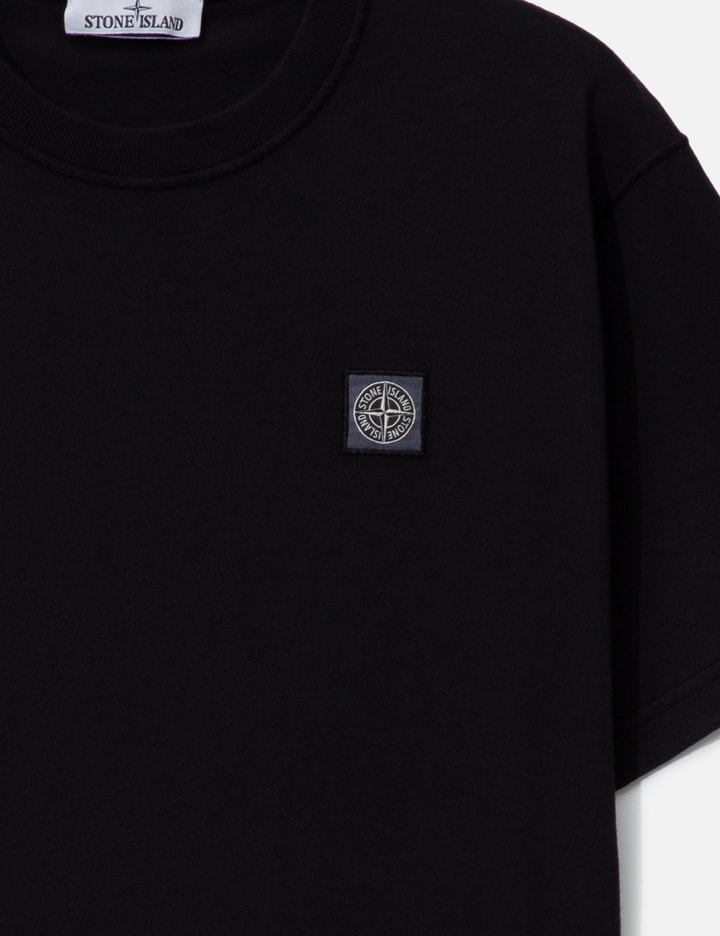 Stone Island Organic Cotton Jersey 'fissato' Effect Short Sleeve T-shirt In Black