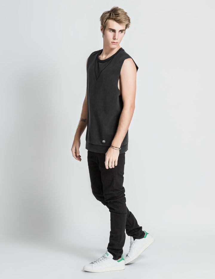 Black Denim Wash Hang Sweat Tank Placeholder Image