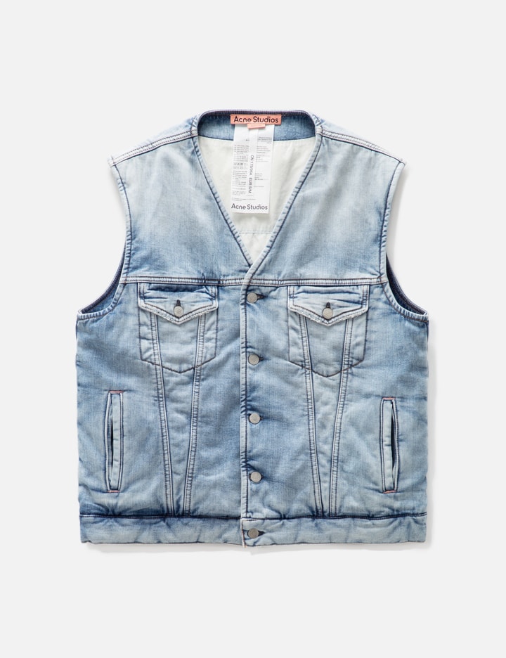 Acne Studios Denim Padded Vest In Blue