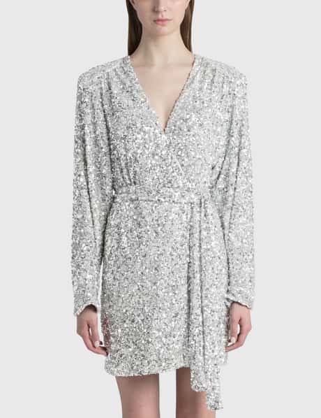 silver sparkly bodycon dress Hire Samantha Silver Dress | Rotate By Birger Christensen