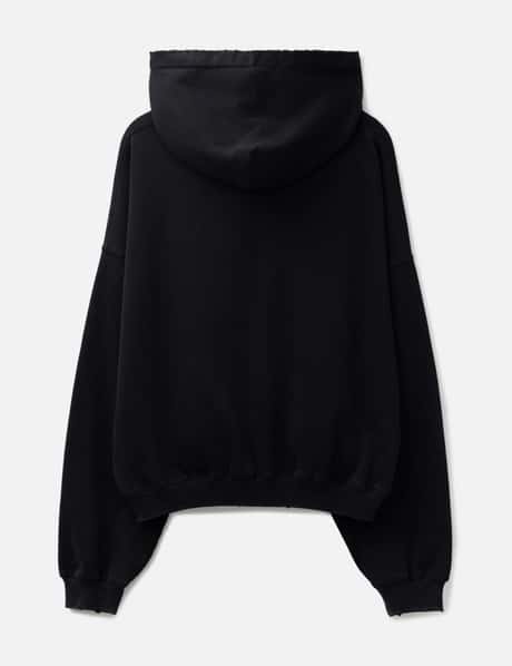 "Soloman" Embroidered Hoodie In Washed Black view 8