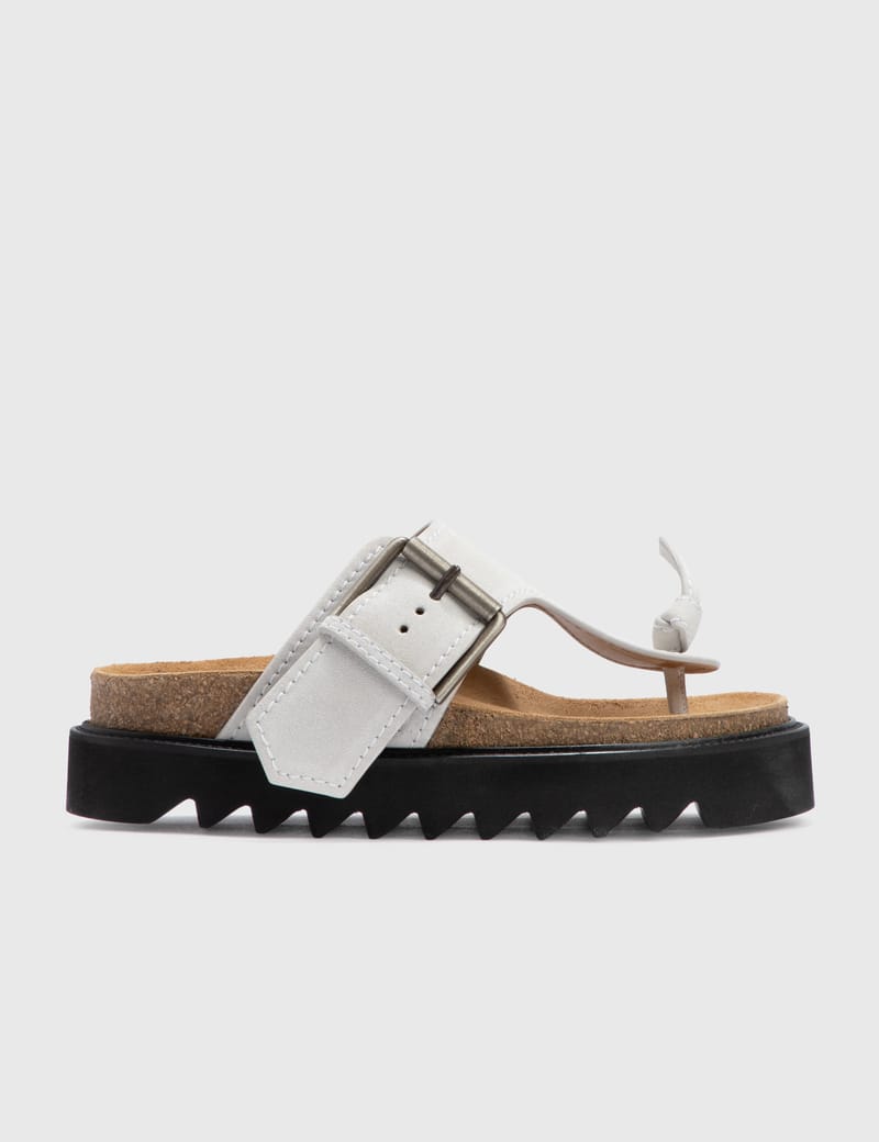 Acne Studios Yellow Snake Flat Sandals Acne Studios