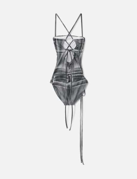 Denim Printed Swimsuit view 8