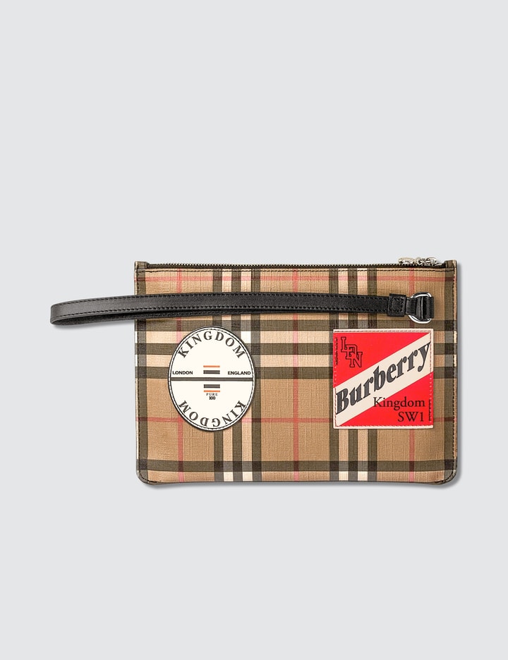 Logo Graphic Vintage Check E-canvas Zip Pouch Placeholder Image