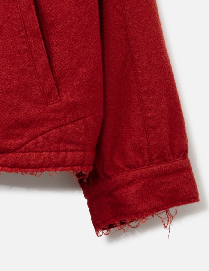 ANCELLM Shrink Wool Zip-Up Shirt Jacket