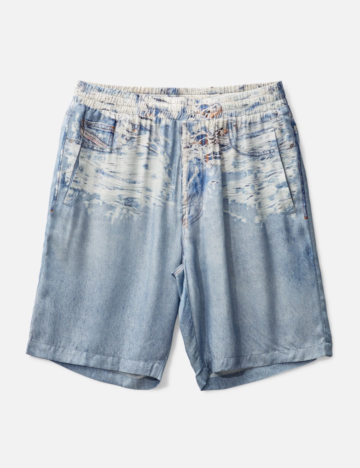 Shop Diesel Trompe Loeil Denim Shorts In Blue