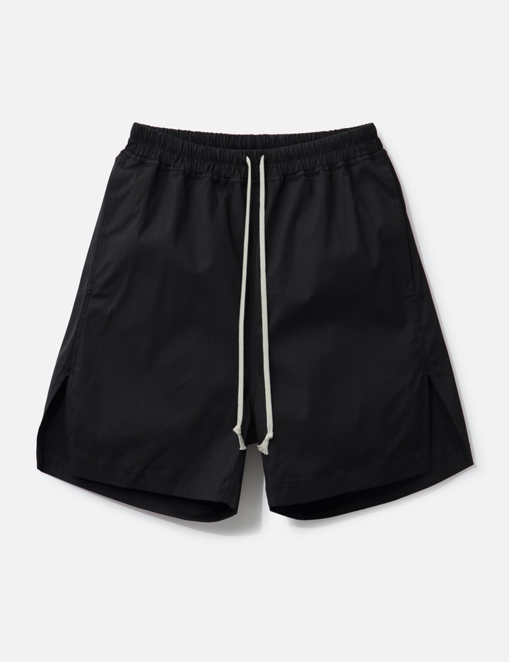 Rick Owens Straight-leg Stretch-cotton Poplin Drawstring Shorts In Black