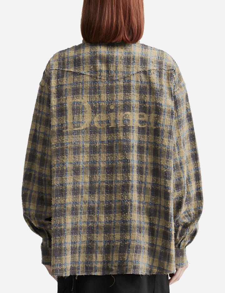Deinet Raw Cut Check Shirt In Multi