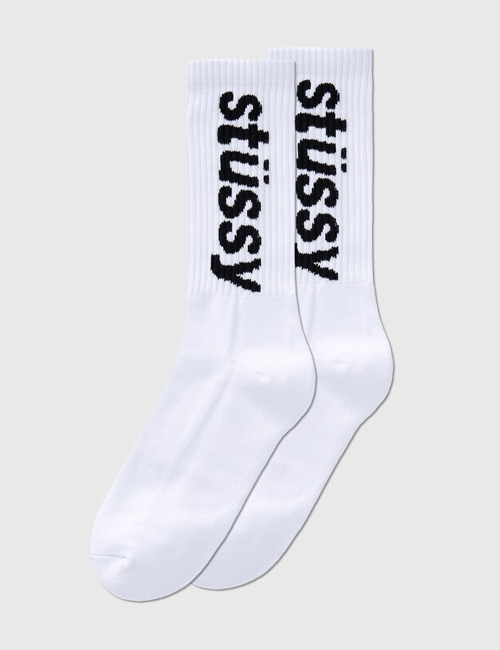 Helvetica Jacquard Crew Socks Placeholder Image