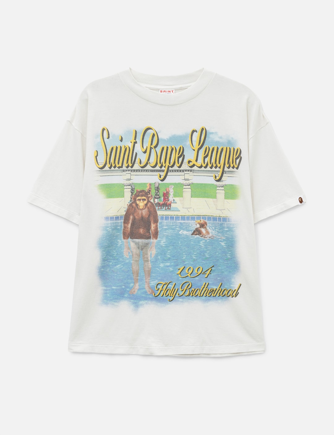 Saint Michael X Bape League T-shirt In White/白色/화이트/ホワイト