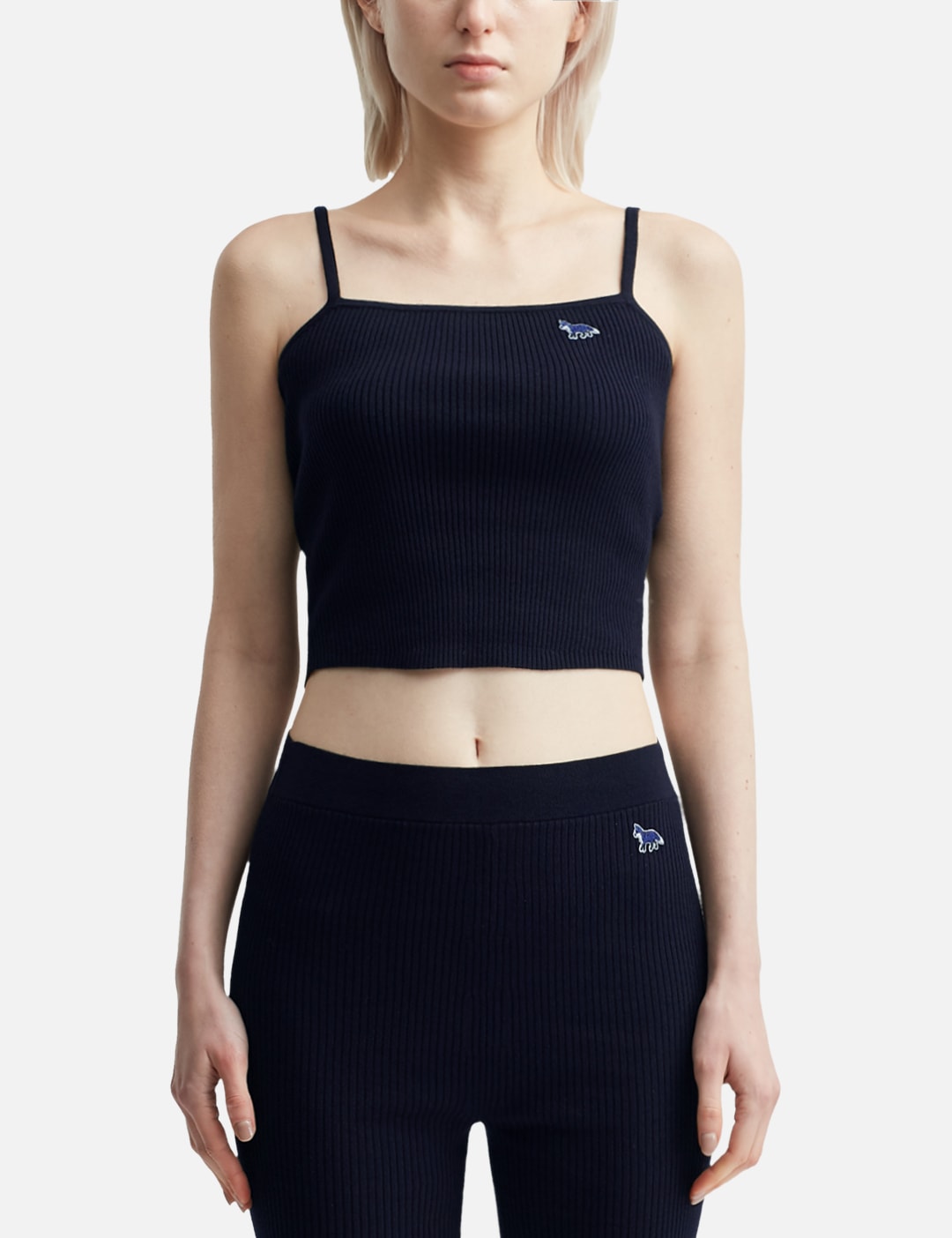 Baby Fox Patch Fine Rib Cropped Top view 13