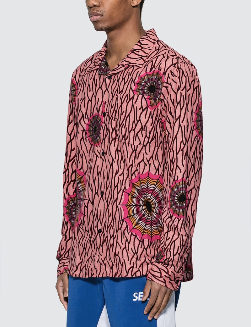 Spider Web Flannel Long Sleeve Shirt 