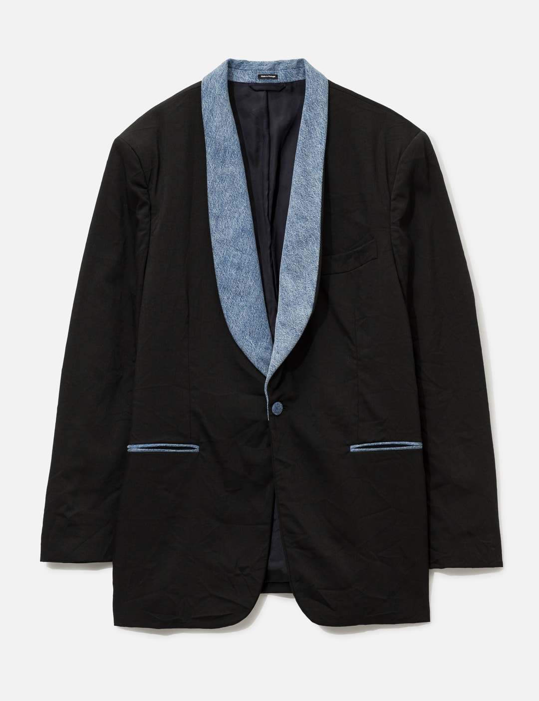 Denim Contrast Single-Breasted Suit Jacket