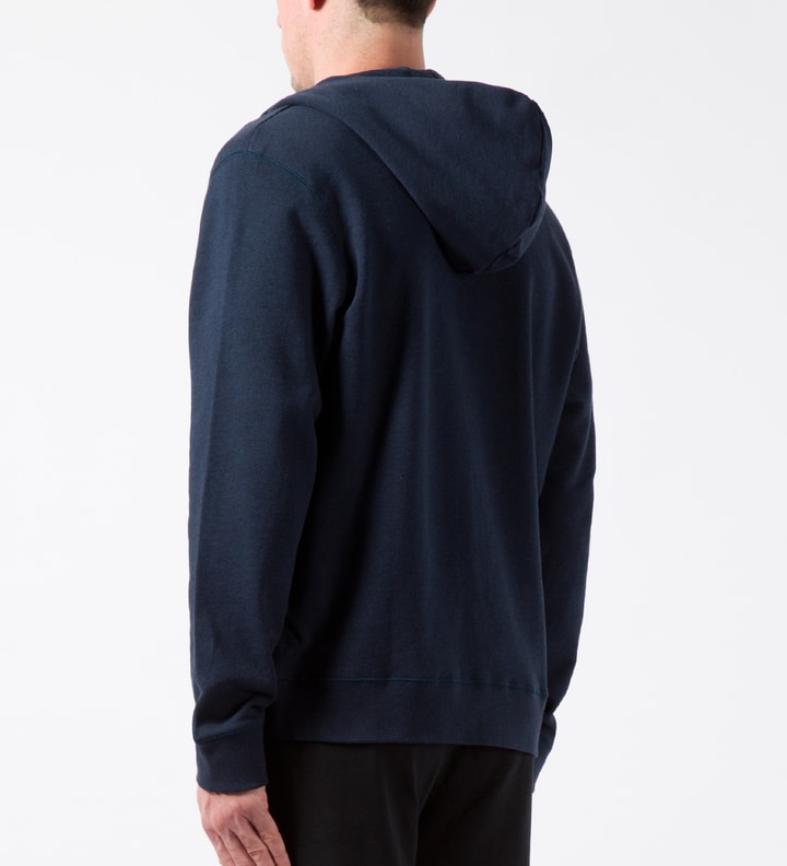 SUNSPEL Navy Melange Zip Front Hoodie