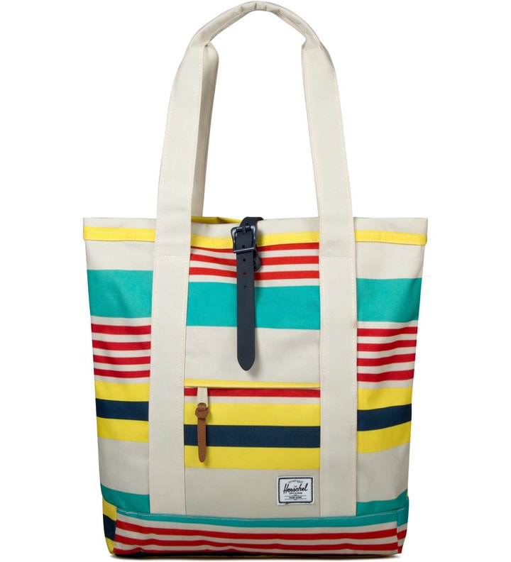 Malibu Stripe/Bone/Navy Rubber Market Tote Bag Placeholder Image