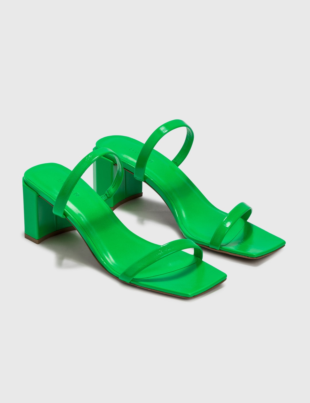 Tanya Super Green Gloss Leather Sandals Placeholder Image