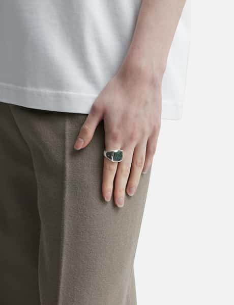 Tom Wood - Cushion Green Marble Ring | HBX - Globally Curated 