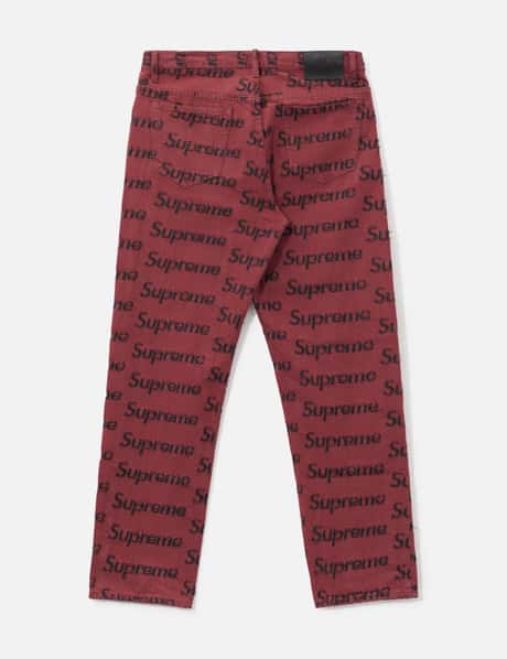 Frayed Logo Denim Jeans view 5