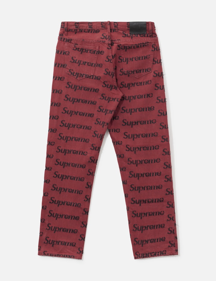 Frayed Logo Denim Jeans view 2