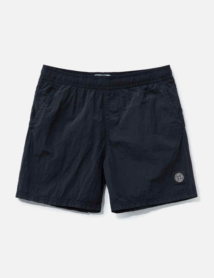 Stone Island Elastic Waist Swimming Shorts In Blue
