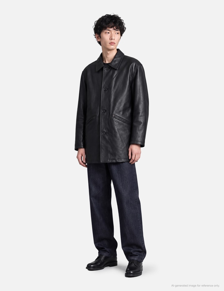 COOR Chevron Stitched Cow Leather Car Coat