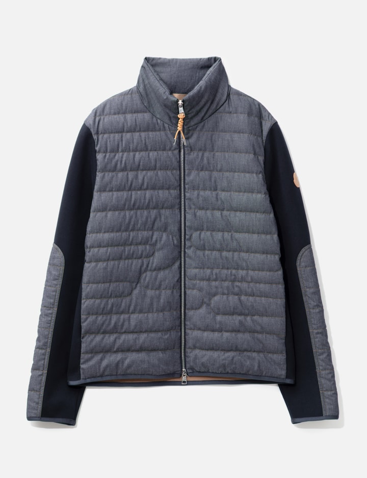 Moncler Padded Snake-quilted Denim Cardigan