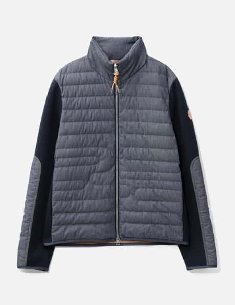 Moncler Padded Snake-Quilted Denim Cardigan