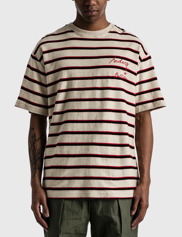 Unisex Andersson Bell Logo Stripe T-shirt Placeholder Image