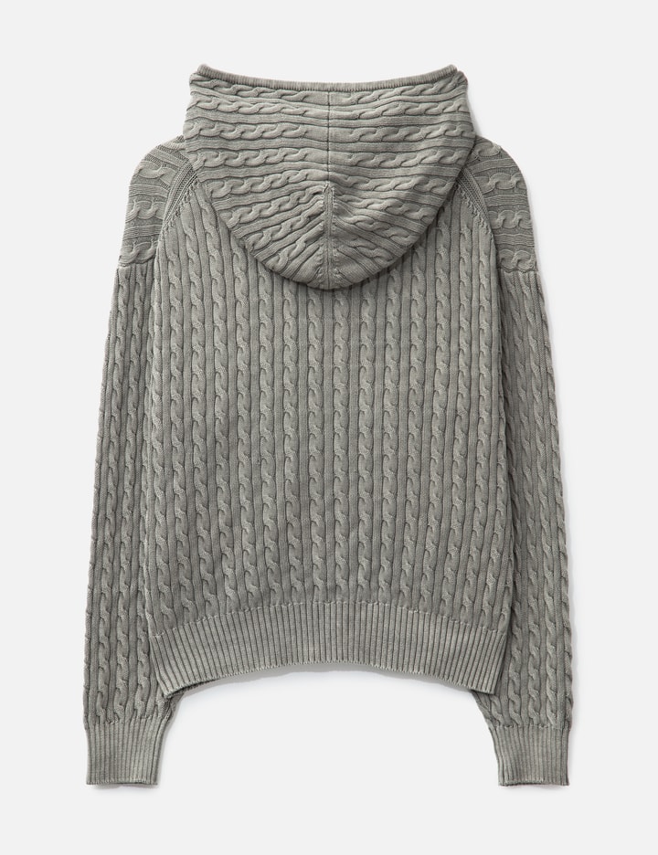 Cotton Piece Dyed Cable Hoodie Zip-up Placeholder Image